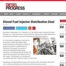Diesel Fuel Injector Distribution Deal